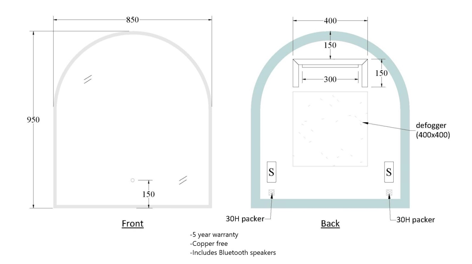 solace-arch-led-mirror-850-spec-sheet