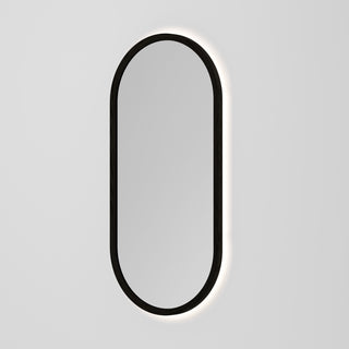 Sora Oval LED Mirror 500x1050 in Dark Ash finish, alternate view