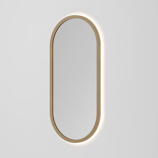 Sora Oval LED Mirror 500x1050 in Light Ash finish, alternate view