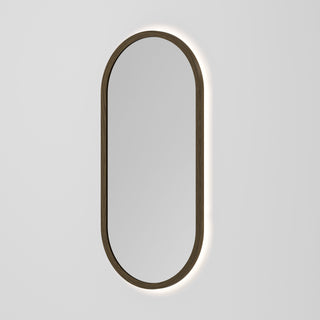 Sora Oval LED Mirror 500x1050 in Smoked Ash finish, alternate view