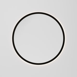 Sora Round LED Mirror 850 in Dark Ash finish