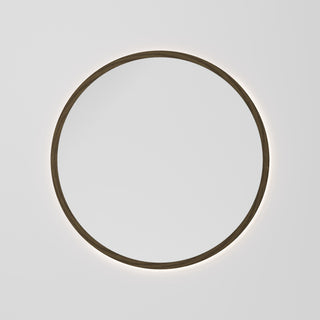 Sora Round LED Mirror 850 in Smoked Ash finish