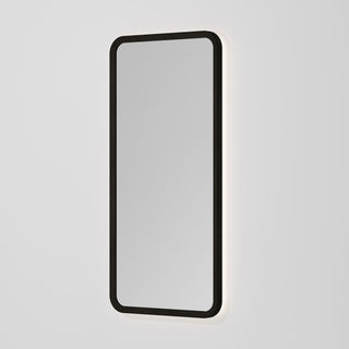 Sora Rectangle LED Mirror 500x1050 in Dark Ash finish, alternate view