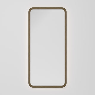 Sora Rectangle LED Mirror 500x1050 in Smoked Ash finish