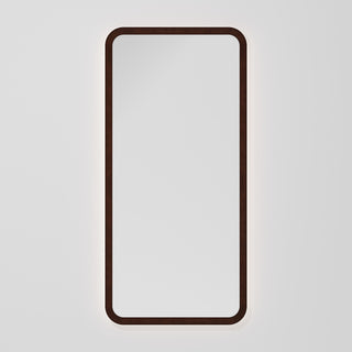 Sora Rectangle LED Mirror 500x1050 in Walnut Ash finish