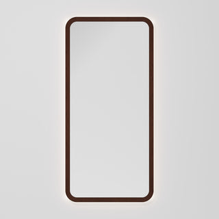 Sora Rectangle LED Mirror 500x1050 in Walnut Ash finish