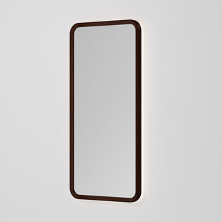 Sora Rectangle LED Mirror 500x1050 in Walnut Ash finish, alternate view
