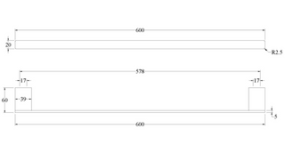 code-lineare-600-towel-rail-spec-sheet