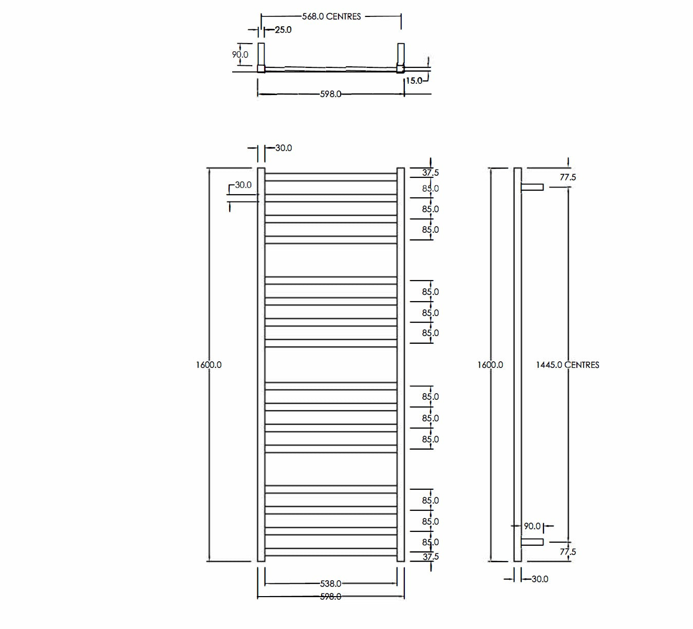 square-heated-towel-rail-ladder-1600-spec-sheet