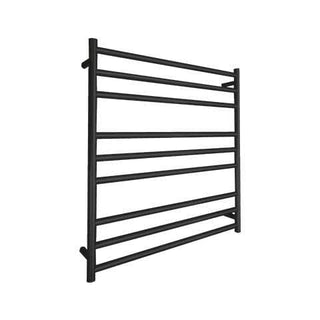 ELITE ROUND HEATED TOWEL LADDER 900X850MM BLACK